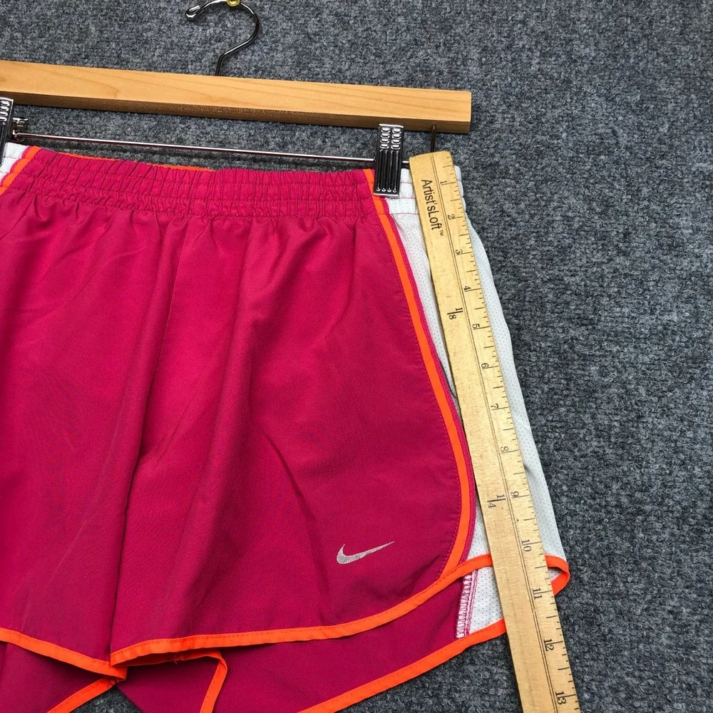 Nike Dri-FIT Womens Pink Orange White Mesh Running Training Shorts Small